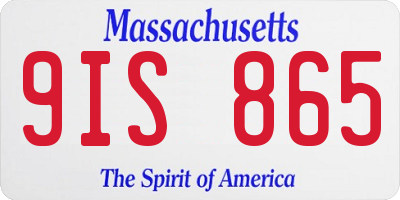 MA license plate 9IS865