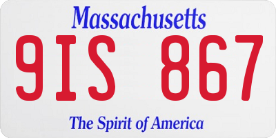 MA license plate 9IS867
