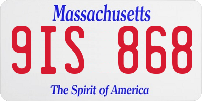 MA license plate 9IS868