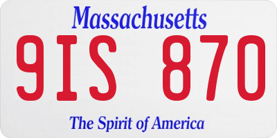 MA license plate 9IS870