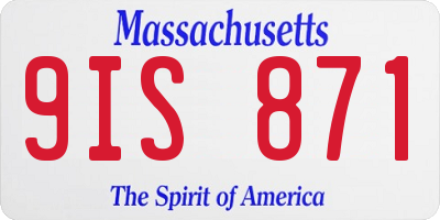 MA license plate 9IS871