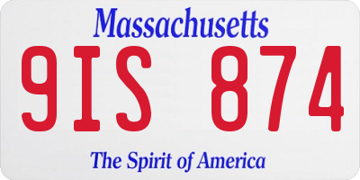 MA license plate 9IS874