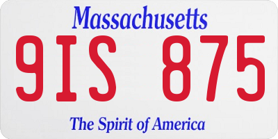 MA license plate 9IS875