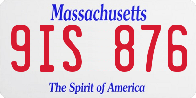MA license plate 9IS876