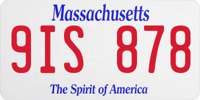 MA license plate 9IS878