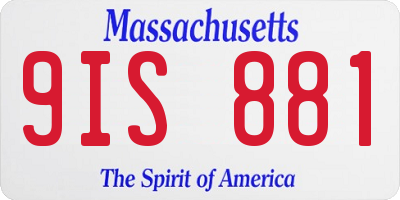 MA license plate 9IS881