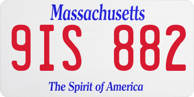 MA license plate 9IS882