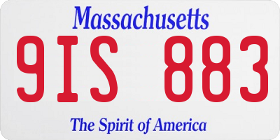 MA license plate 9IS883