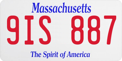 MA license plate 9IS887