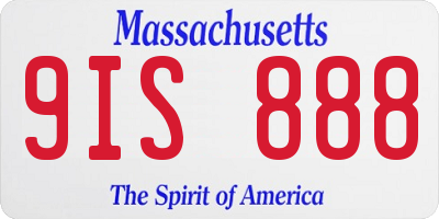 MA license plate 9IS888