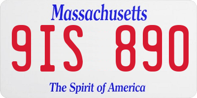 MA license plate 9IS890