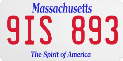 MA license plate 9IS893