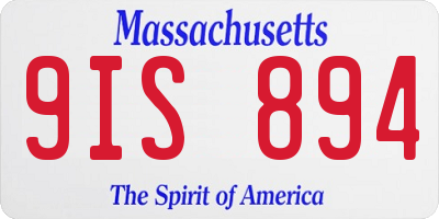 MA license plate 9IS894