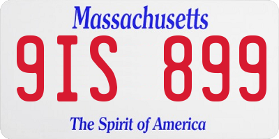 MA license plate 9IS899