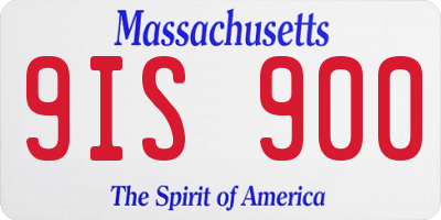 MA license plate 9IS900