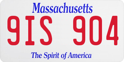 MA license plate 9IS904