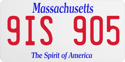MA license plate 9IS905