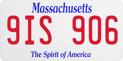 MA license plate 9IS906