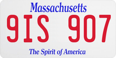 MA license plate 9IS907