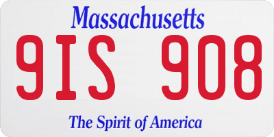 MA license plate 9IS908