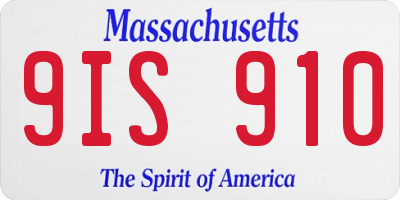 MA license plate 9IS910