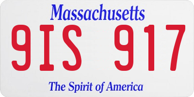 MA license plate 9IS917