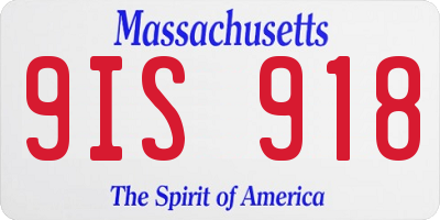 MA license plate 9IS918