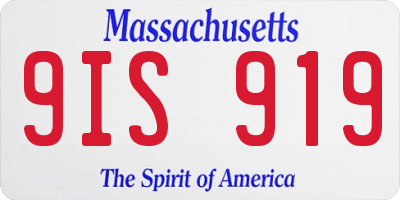 MA license plate 9IS919