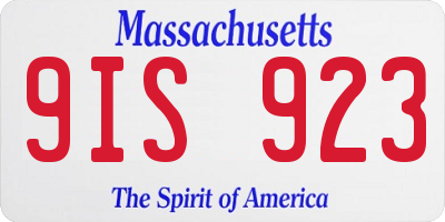 MA license plate 9IS923
