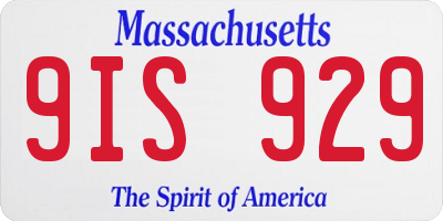 MA license plate 9IS929