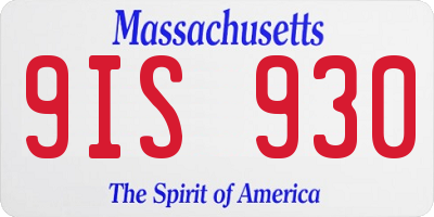 MA license plate 9IS930