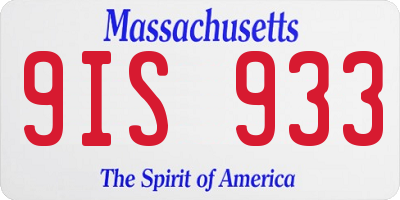 MA license plate 9IS933