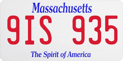 MA license plate 9IS935