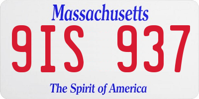 MA license plate 9IS937