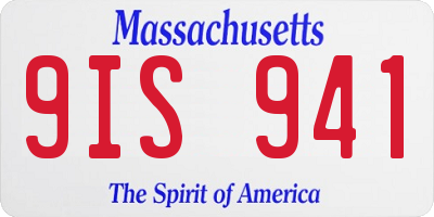 MA license plate 9IS941