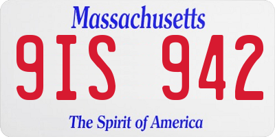 MA license plate 9IS942