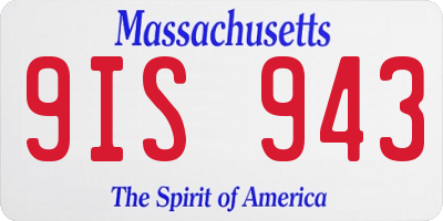 MA license plate 9IS943