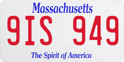 MA license plate 9IS949
