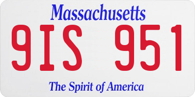 MA license plate 9IS951