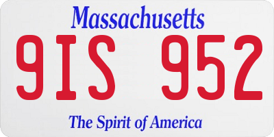 MA license plate 9IS952