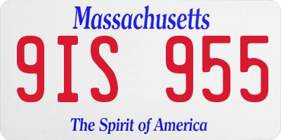 MA license plate 9IS955