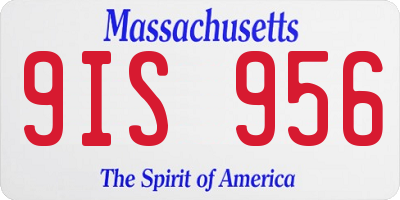 MA license plate 9IS956