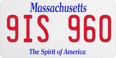 MA license plate 9IS960