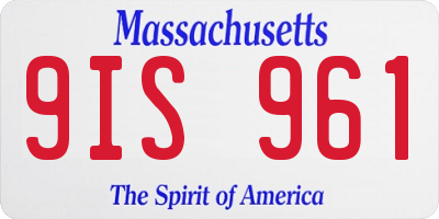 MA license plate 9IS961