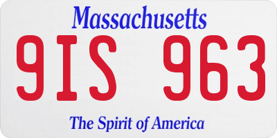 MA license plate 9IS963