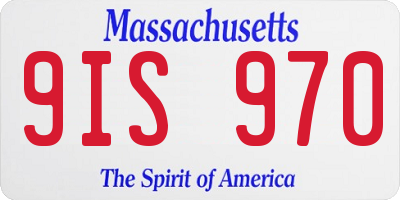MA license plate 9IS970