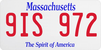 MA license plate 9IS972