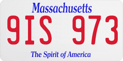 MA license plate 9IS973