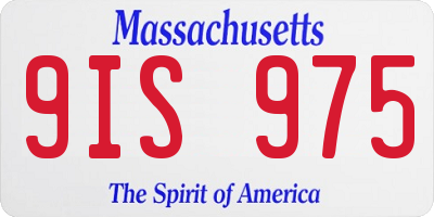 MA license plate 9IS975