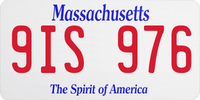 MA license plate 9IS976